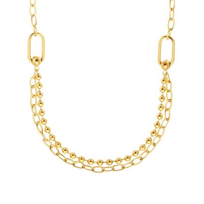 Joop! 2036801 Halskette Damen Duo-Design mit Gliedern und Kugel-Elementen Gold