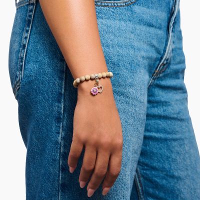 Thomas Sabo Charm-Anhänger Damen Blume Violett Vergoldet 2208-565-7