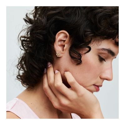 Pandora 262667C01 Ohrstecker Unendlichkeits-Herz Funkelnd Vergoldet