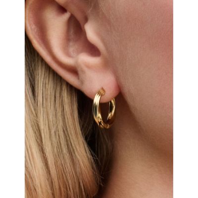 Pandora Creolen Ohrringe Damen Verdreht 14 Karat Vergoldung 263878C00
