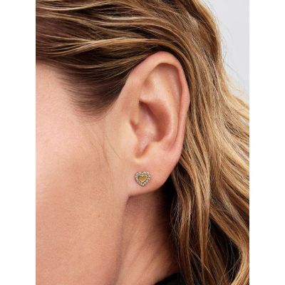 Pandora Ohrstecker Herz Strahlenkranz 14 Karat Vergoldet 264363C01