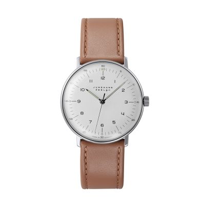 Junghans 27/3701.02 Herren-Uhr Max Bill Analog Handaufzug mit Leder-Armband