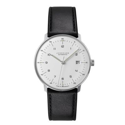 Junghans 27/4700.02 Herren-Uhr Max Bill Analog Automatik mit Leder-Armband
