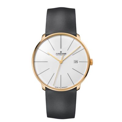 Junghans 27/7150.00 Herren-Uhr Meister Fein Analog Automatik mit Leder-Armband