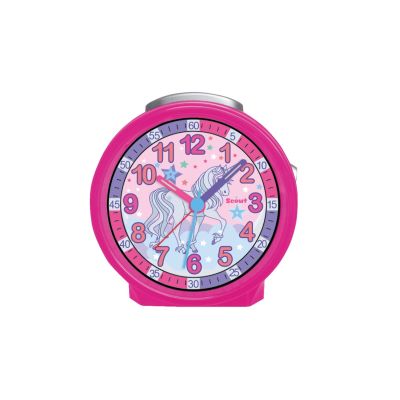 Scout 280001046 Mädchen-Wecker Analog Quarz Friends Einhorn Pink