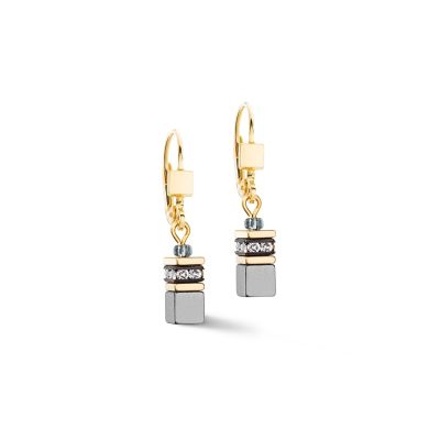 Coeur de Lion Ohrringe GeoCube® Iconic Lite Schwarz Gold 2800/20-1333