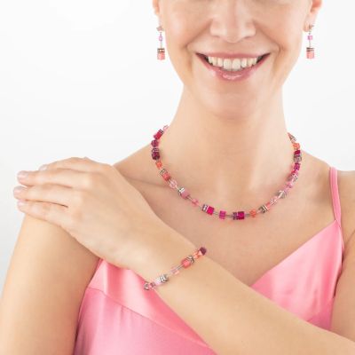 Coeur de Lion Ohrringe Damen GeoCUBE® Iconic Viva Magenta 2838/21-0422