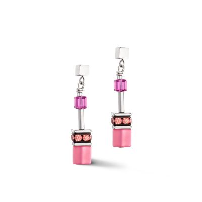 Coeur de Lion Ohrringe Damen GeoCUBE® Iconic Viva Magenta 2838/21-0422