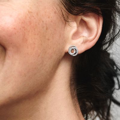 Pandora 291076C01 Damen Ohrstecker Familie für Immer Verschlungen Silber