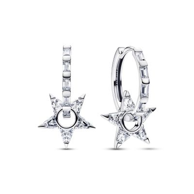 Pandora Creolen Funkelnde Offene Sterne Sterling-Silber 295083C01