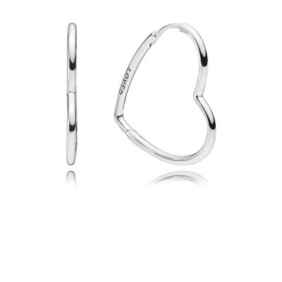 Pandora 297822 Ohrringe Creolen Damen Asymmetric Hearts of Love Sterling-Silber