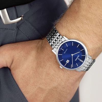 Festina F20018/2 Herren-Uhr Swiss Made Analog Quarz mit Edelstahl-Armband