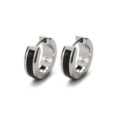 Monomania Ohrringe Creolen Unisex Edelharz Edelstahl 12 mm 30171 