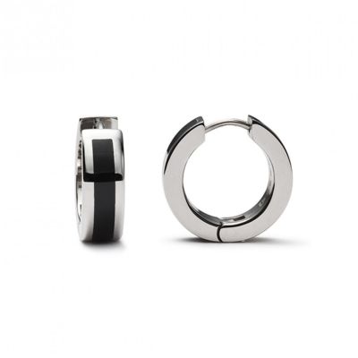 Monomania Ohrringe Creolen Unisex Edelharz Edelstahl 12 mm 30171 