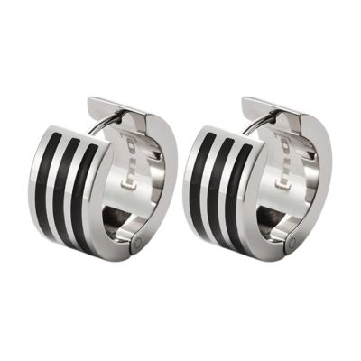 Monomania 30181 Ohrringe Creolen Damen Edelharz Edelstahl Ø 14 mm