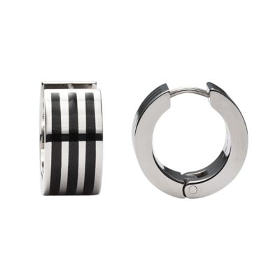 Monomania 30181 Ohrringe Creolen Damen Edelharz Edelstahl Ø 14 mm