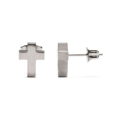 Monomania Ohrstecker Ohrringe Herren Pure Kreuz Edelstahl 31030