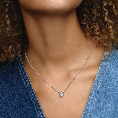 Pandora 391229C01 Halskette mit Anhänger Damen Doppelherz Sterling-Silber 45 cm