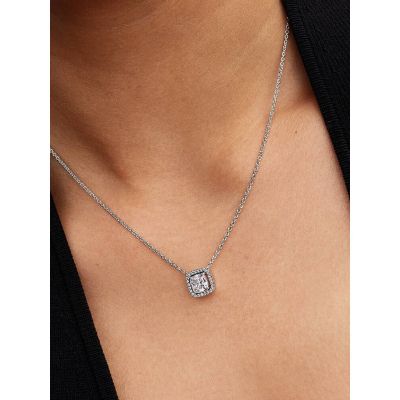 Pandora Halsketten-Anhänger Strahlenkranz Weiss Silber 393560C02-45