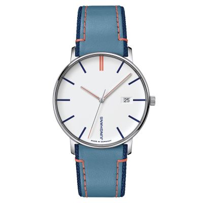Junghans Herren-Uhr Form Analog Quarz Leder-Armband 41/4481.00