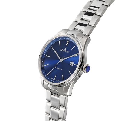 Dugena Herren-Uhr Milano Blau Automatik Edelstahl-Armband 4461090