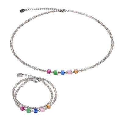 Coeur de Lion Halskette Joyful Colours Multicolor Silber 4464/10-1500