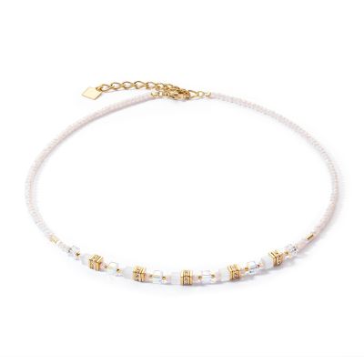 Coeur de Lion Halskette Mini Cubes Swarovski® Weiß Gold 4565/10-1416