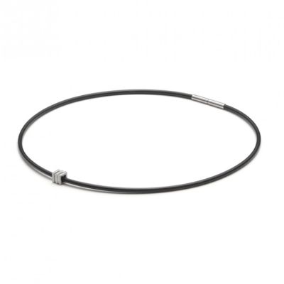 Monomania 49100 Halskette mit Anhänger Herren Silikonband Edelstahl 45 cm