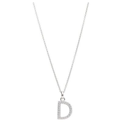 Karat Halskette mit Anhänger Damen Buchstabe D Sterling-Silber 99052793450