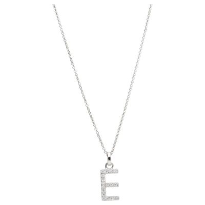 Karat Halskette mit Anhänger Buchstabe E Zirkonia Silber 99052893450