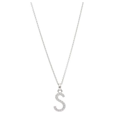 Karat Halskette mit Anhänger Buchstabe S Zirkonia Silber 99054293450