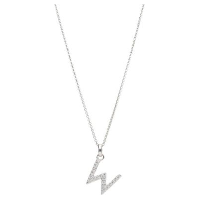 Karat Halskette mit Anhänger Damen Buchstabe W Sterling-Silber 99054693450