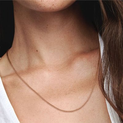 Pandora 580413 Halskette Damen Klassische Ankerkette 14k Rosé Vergoldet
