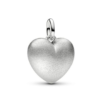 Pandora Charm-Anhänger Herz Rundlich Matt Platinbeschichtet 734908C00