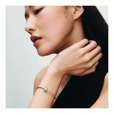 Pandora Clip Charm Klare Funkelnde Linie Vergoldet 761972C01
