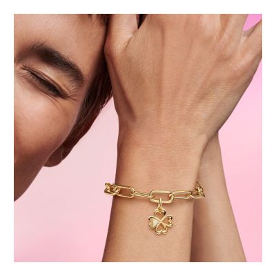 Pandora Me 763034C01 Charm-Medaillon Herz Vierblättriges Kleeblatt Vergoldet