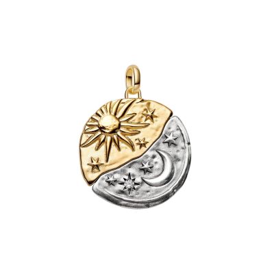Pandora Me Medaillon-Charm Groß Sonne und Mond 14K Vergoldet 764806C01