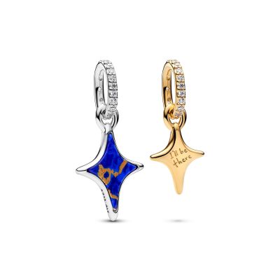 Pandora Charm-Anhänger Doppelt Teilbare Sterne 14K Vergoldet 764945C01