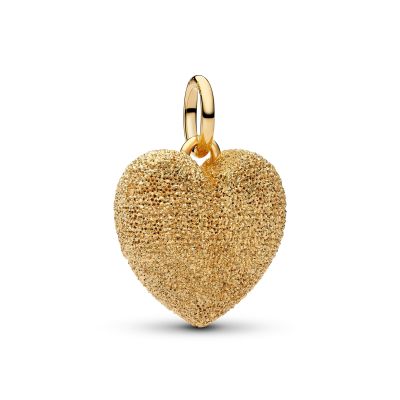 Pandora Charm-Anhänger Herz Strukturiert 14 Karat Vergoldet 765073C00