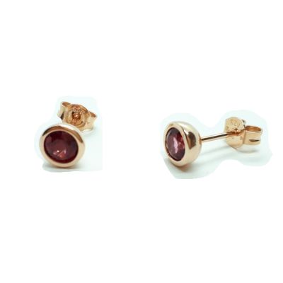 Viventy 782314 Ohrringe Ohrstecker Damen Topaz Rot Sterling-Silber Rosé Vergoldet