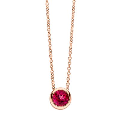 Viventy 782318 Halskette mit Anhänger Topaz Rot Silber Rose Vergoldet