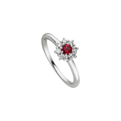 Viventy 783401 Ring Damen Rot Topaz Zirkonia Sterling-Silber Gr. 54