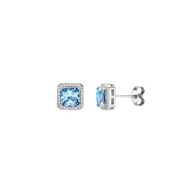 Viventy Ohrstecker Damen Hellblauer Spinell und Zirkonia Silber 785424