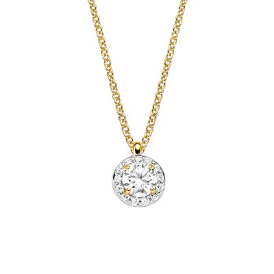 Viventy Halskette mit Anhänger Damen Halo Silber Vergoldet 786118