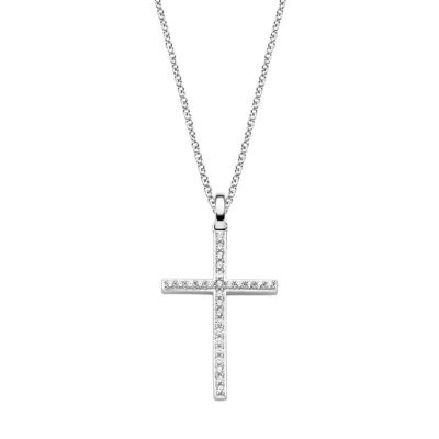 Viventy Halskette mit Anhänger Funkelndes Kreuz Zirkonia Silber 786332