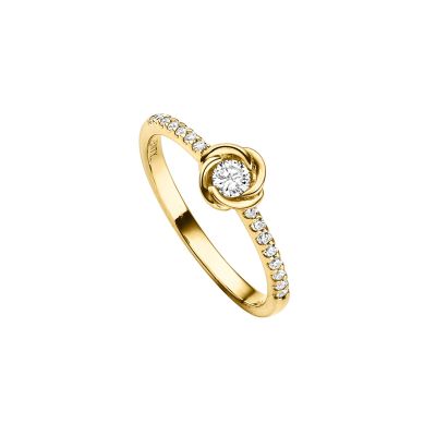 Viventy Ring Damen Blume Zirkonia Sterling-Silber Vergoldet 788201