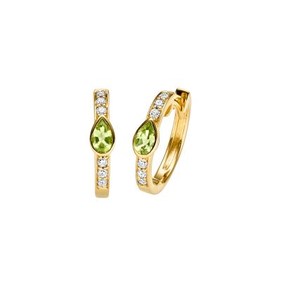 Viventy Creolen Damen Tropfen Peridot Zirkonia Silber Vergoldet 788314