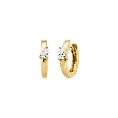 Viventy Creolen Damen Tropfenform Zirkonia Silber 18k Vergoldet 788694