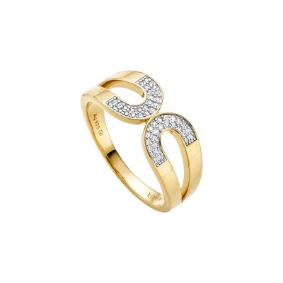 Viventy Ring Offenes Band Zirkonia Silber Vergoldet 789161 Gr. 56