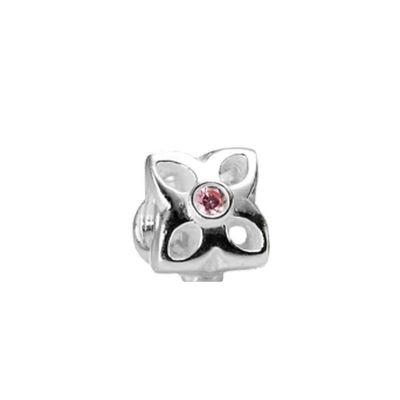 Pandora Charm Vierblättrige Blume Rosa Zirkonia Silber 790260PCZ